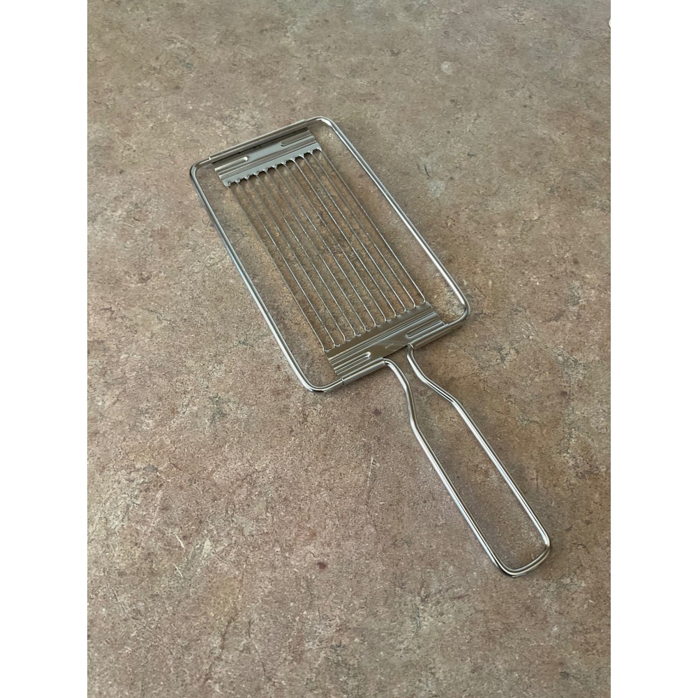 Vintage Stainless Steel Wire Cheese Slicer Handheld 10-Wire Cutter Made in Japan